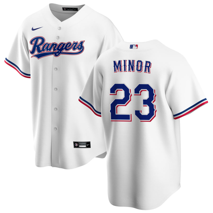 Nike Men #23 Mike Minor Texas Rangers Baseball Jerseys Sale-White
